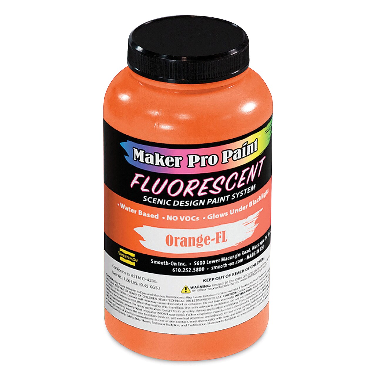 Smooth-On Maker Pro Acrylic-Urethane Paint - Fluorescent Orange, 16 oz